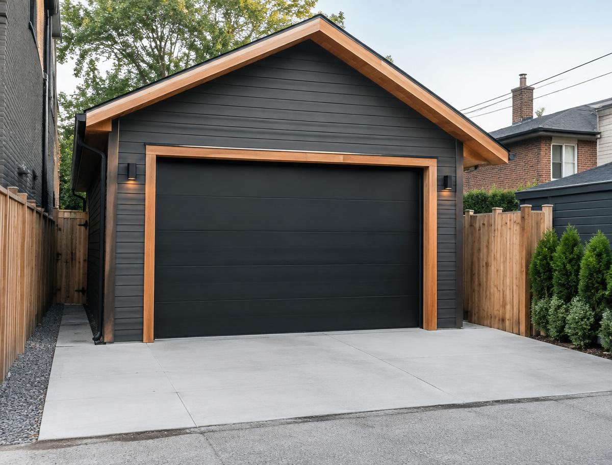 Newly built modern laneway garage